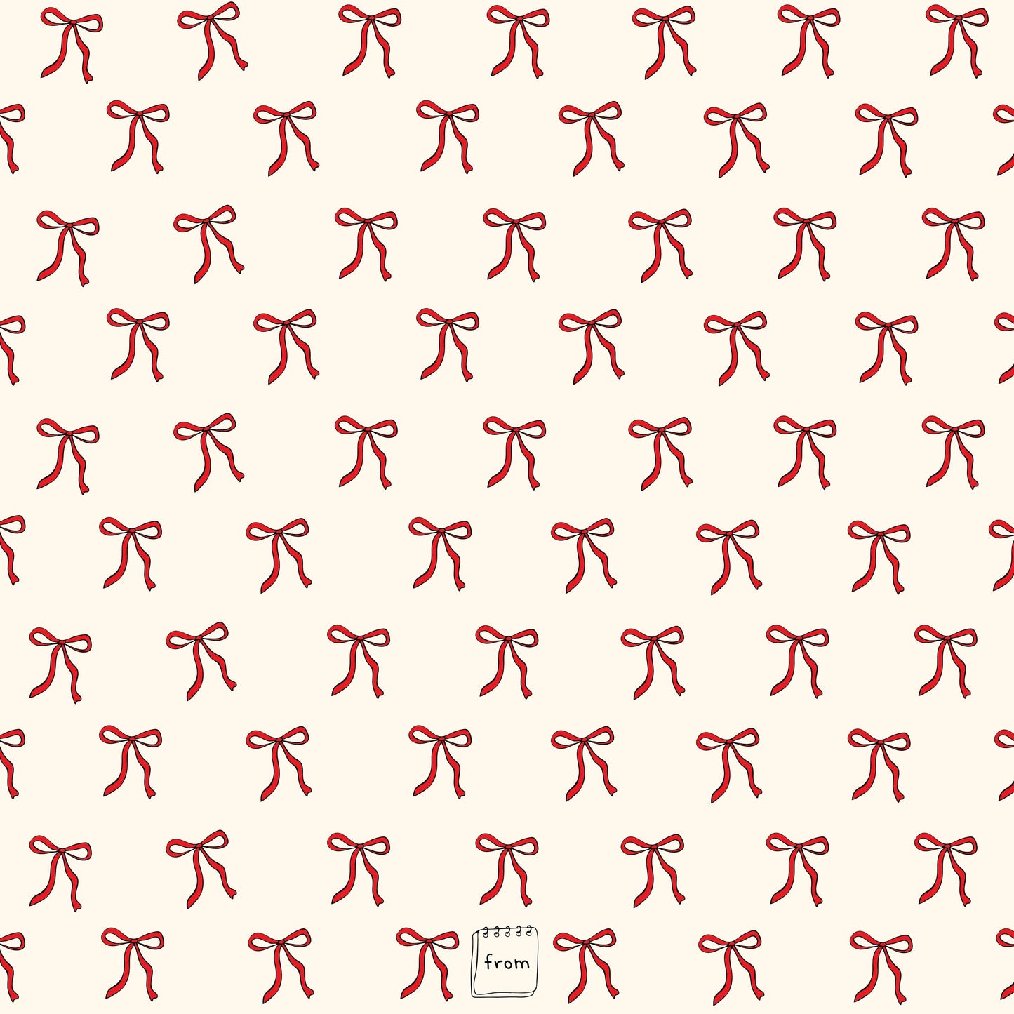 Red Bows Wrapping Paper