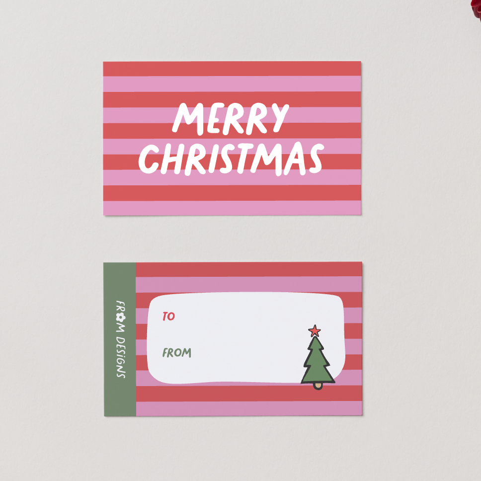 Striped Christmas Gift Tag