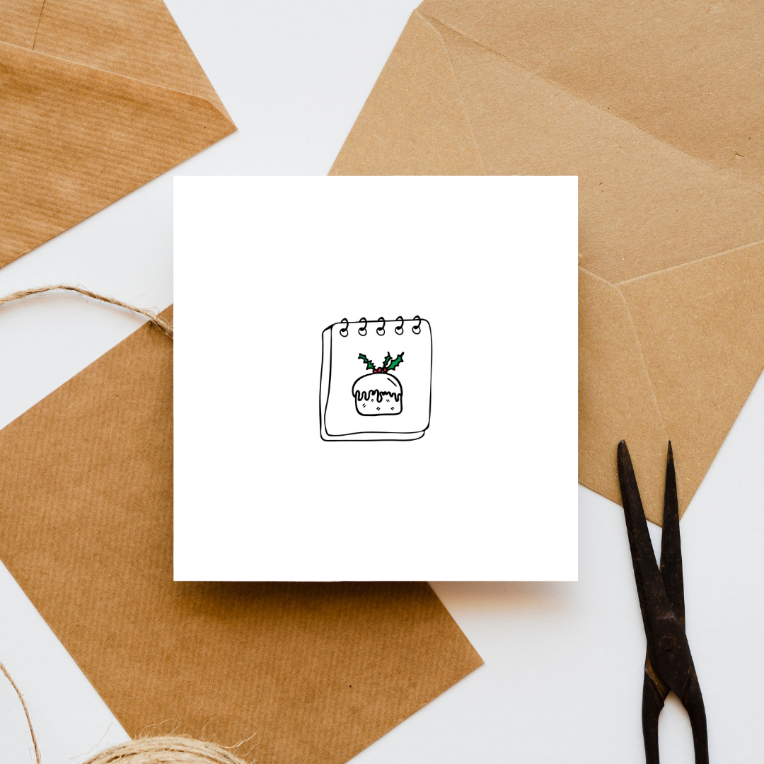 Christmas Pudding Christmas Card