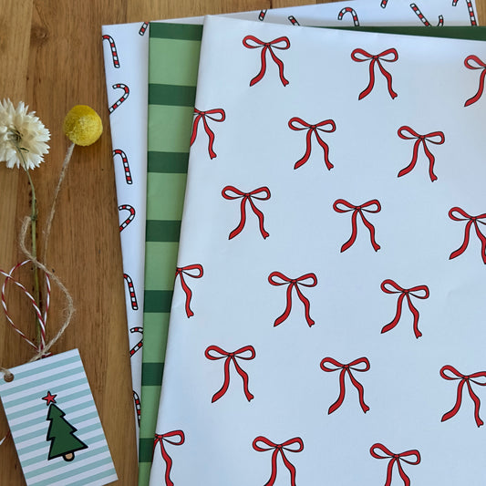 Red Bows Wrapping Paper