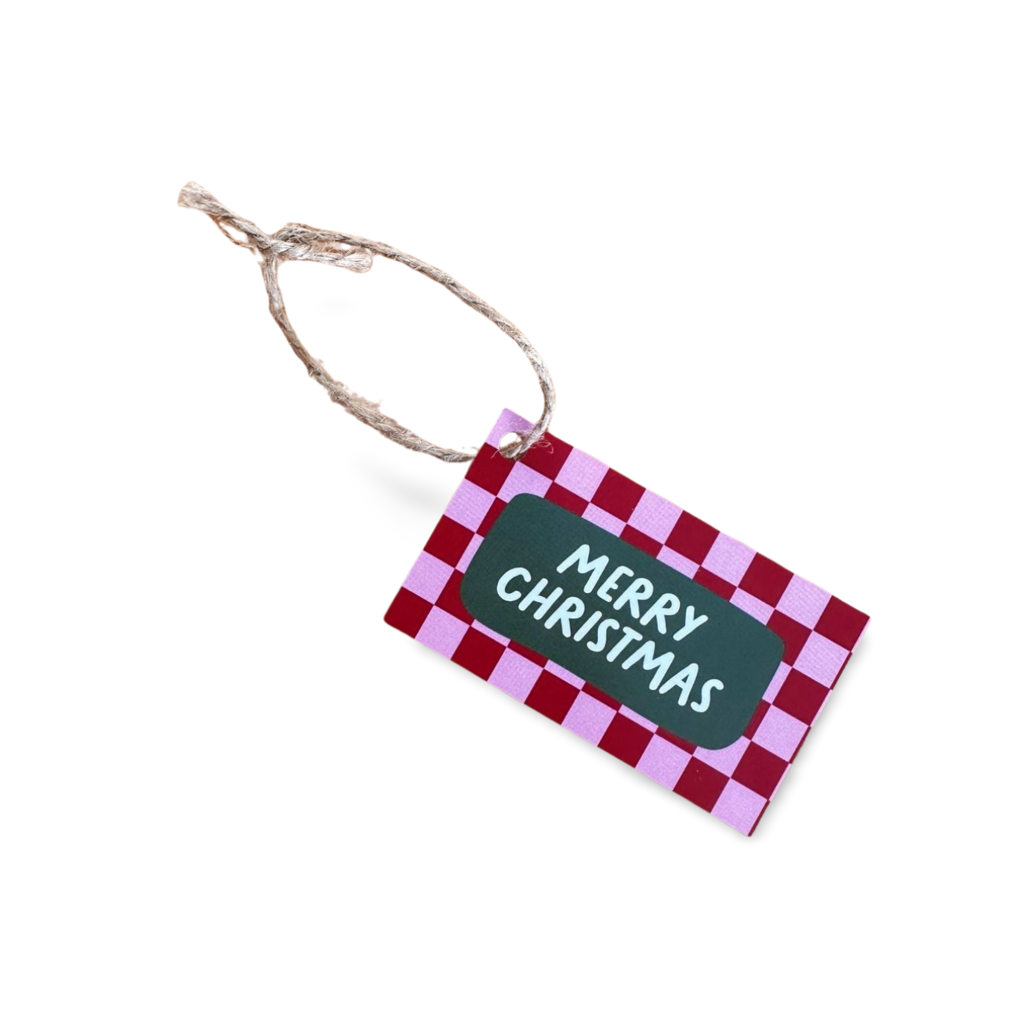 Checked Christmas Gift Tag